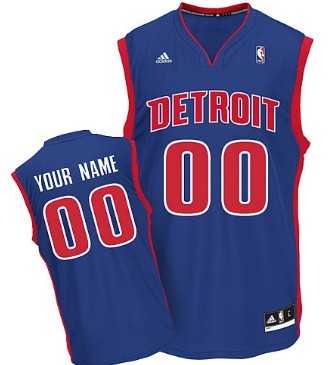 Men & Youth Customized Detroit Pistons Blue Jersey